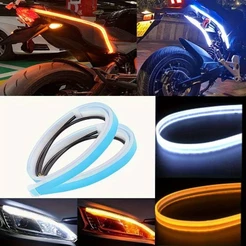 Kit 2 Peças Par Fita Led DRL 6000k Flexível Farol E Seta Carro Moto Caminhão Ônibus 45CM OU 60CM.