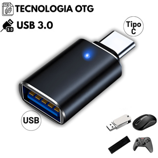 Adaptador Conversor OTG Tipo C para USB 3.0 com LED Conector USB Fêmea TIpo C Macho Transferência em Oferta na Shopee