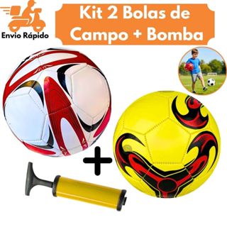 Kit 2 Bolas De Campo + Bomba De Ar Futebol Para Crianças em Oferta na Shopee