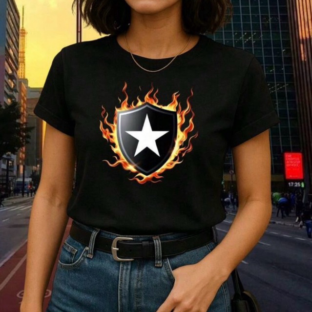 Camisa Camiseta Feminina Botafogo Lançamento 100% Algodão Fio 30.1