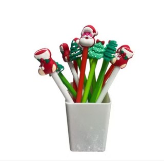12 Canetas Natal Sortidas Escrita Azul Ponta Fina (XC1123-2)/ Caneta Natal/ Caneta divertida/ Natal