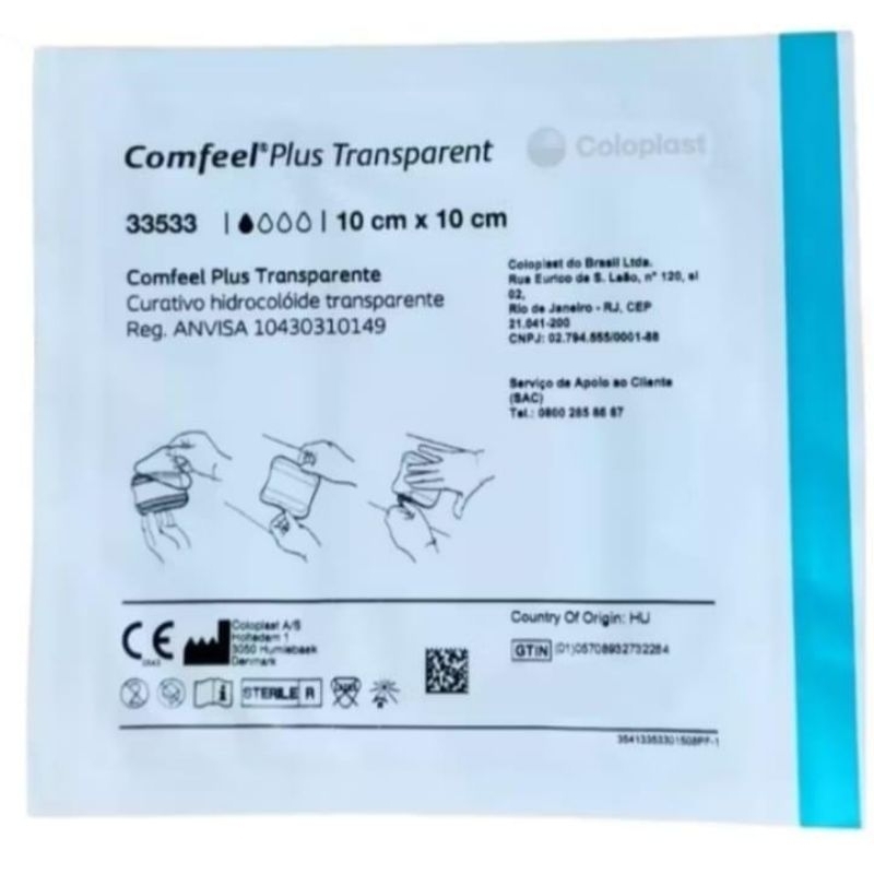 comfeel plus transparente 10x10. REF 33533. ( caixa com 10 unidades)