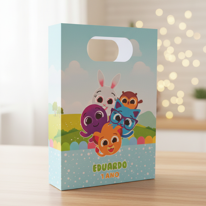Sacolinha Personalizada Bolofofos | Kit Festa Aniversário Lembrancinhas Mimos | PEGUE E MONTE