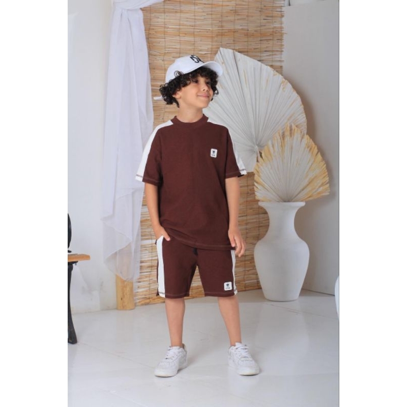Conjunto Infantil Masculino Esportivo Premium | Camiseta e Bermuda Tecido Tricobal | Roupa Casual Menino Verão