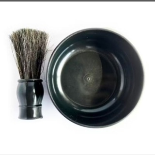 KIT Barbeiro - 1 Tigela de Resina Plástica + 1 Pincel Cabo Resina plástica  com Cerdas Naturais - Ref: 438 - GlobalMil em Oferta na Shopee