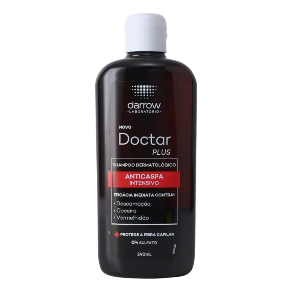Shampoo Anticaspa Darrow Doctar Plus 240ml - Eficácia Imediata, Sem Sulfatos, 87% Naturais