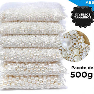 PÉROLAS ABS  COM C/500G  DIVERSOS TAMANHOS 4/6/8/10/12/14 em Oferta na Shopee