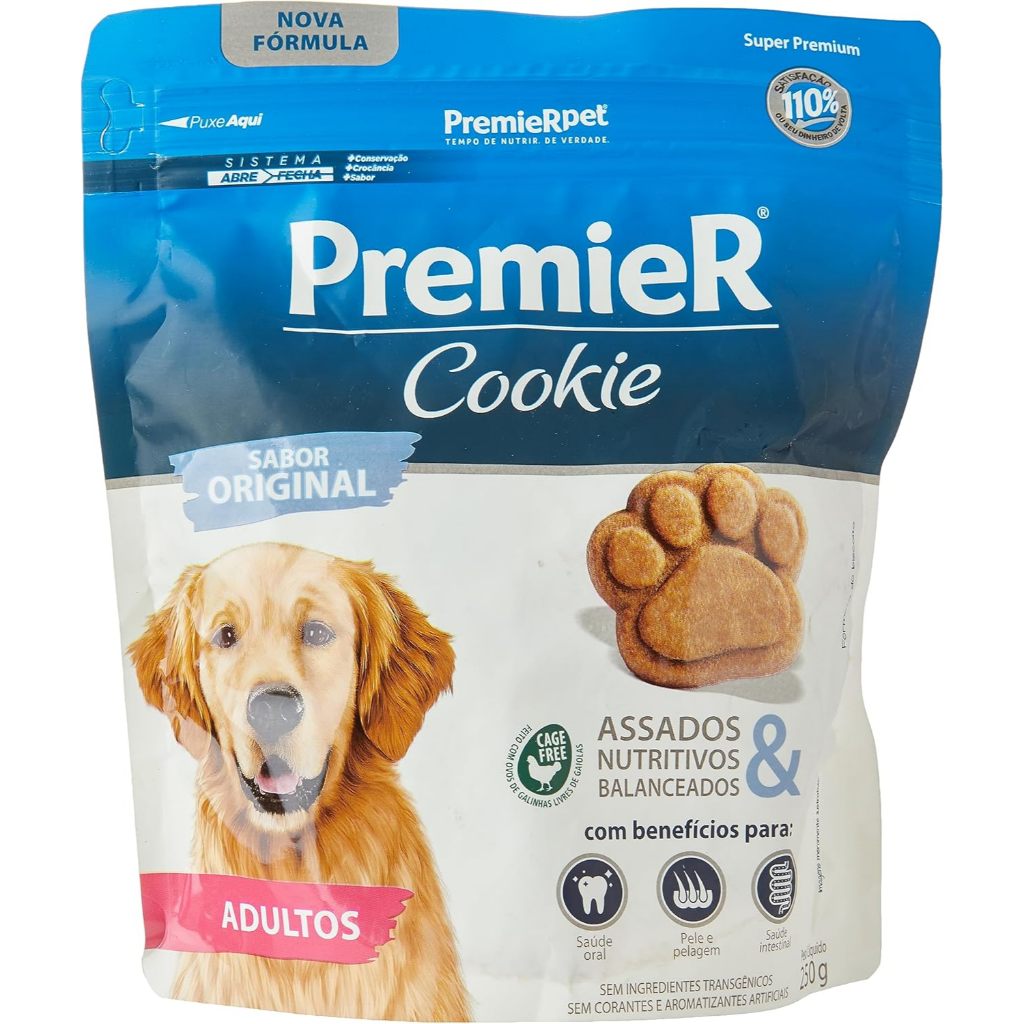 Premier Pet Biscoito Premier Cookie Para Cães Adultos 250G Raça Adulto