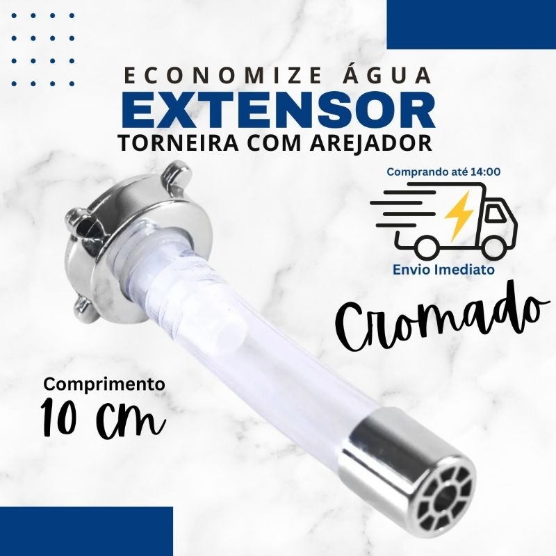 Extensor de Torneira Bico com Arejador Jato Vip para Torneira de Tanque Cromado