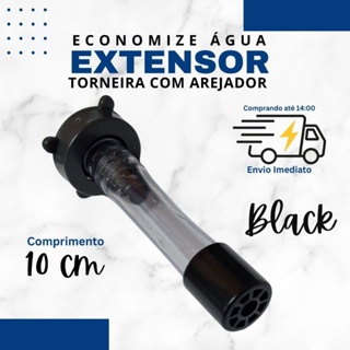 Extensor de Torneira Bico com Arejador Jato Vip para Torneira de Tanque Preto em Oferta na Shopee