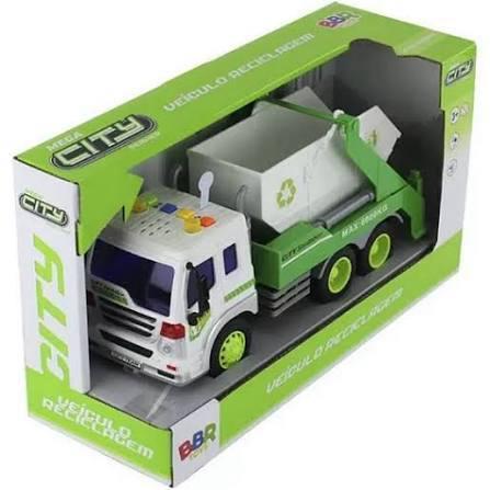 Caminhão de lixo Reciclagem Mega City com Luzes e Sons R3034 BBR