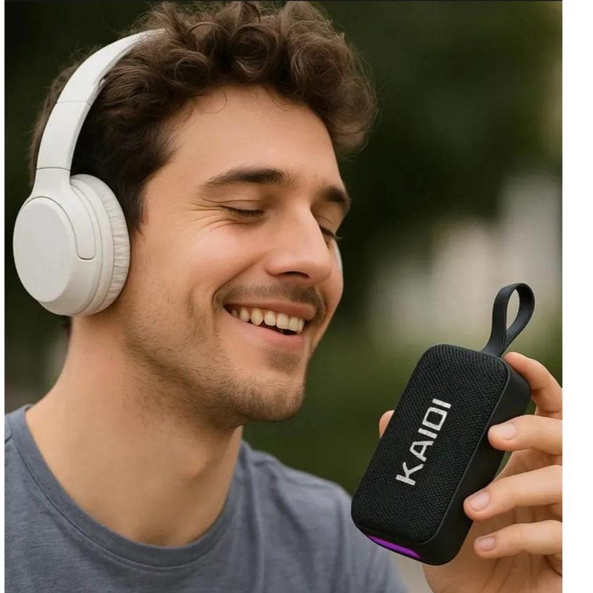 Caixa de Som Bluetooth Recarregável com LED RGB Cartão TF Rádio FM USB Alça Som Potente ORIGINAL