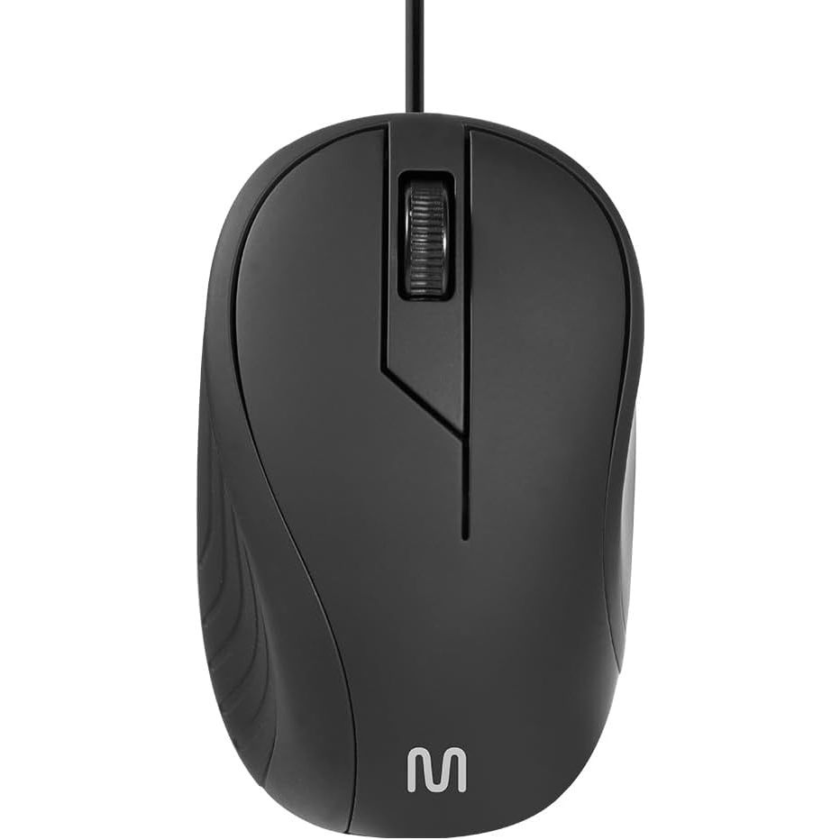 Mouse com Fio Multi Wave Preto – Ergonômico - Ideal para Home Office