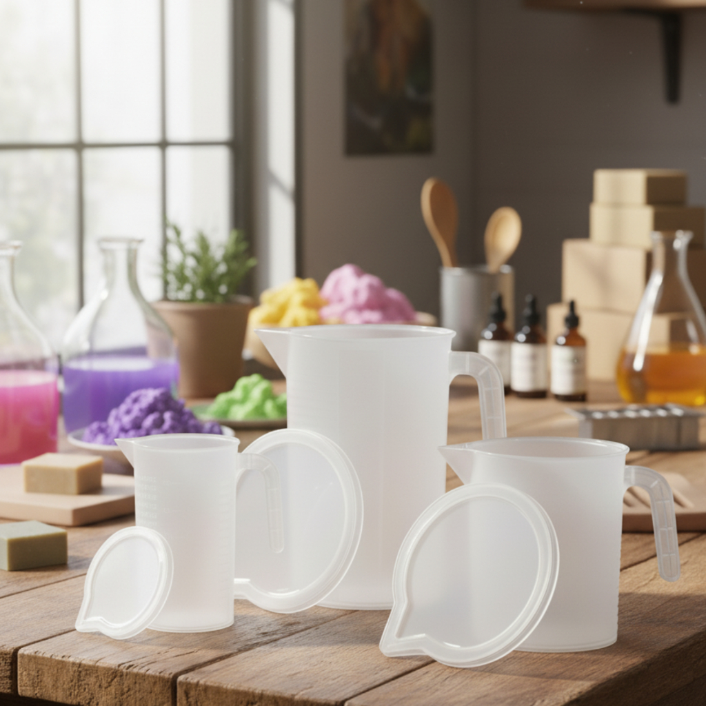 Kit de Jarras Graduadas (250ml, 500ml, 1000ml) com Tampa – Praticidade Total na Cozinha