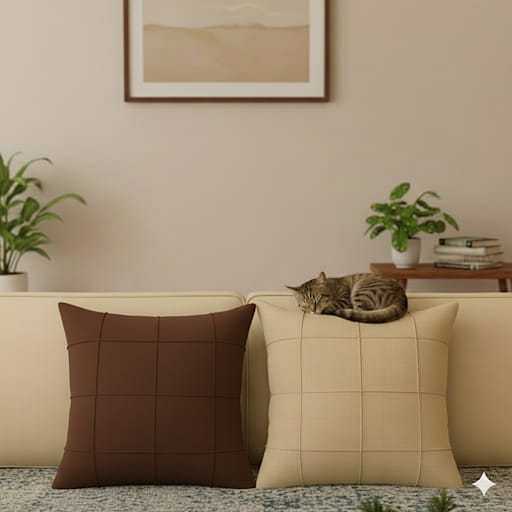 Kit 02 Almofadas Cheias Drapeadas em Suede 45x45cm Sala Sofá Quarto