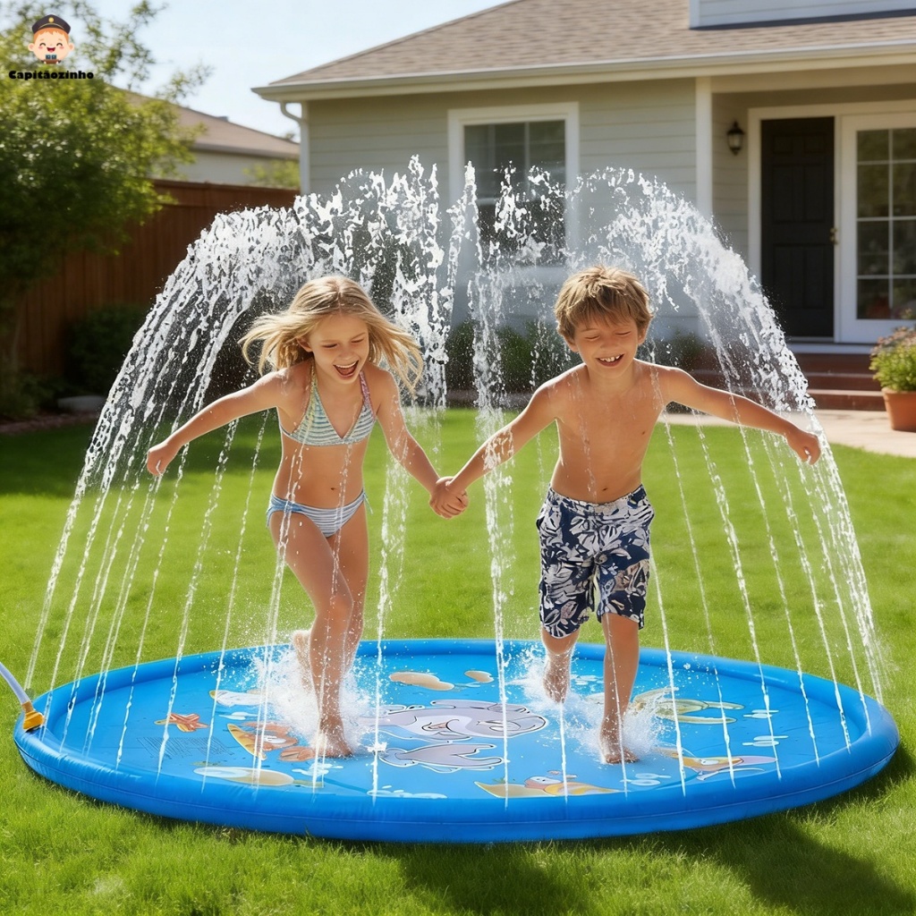 Splash Pad Sprinkler Esteira 170cm Piscina Inflável Infantil em Oferta na Shopee