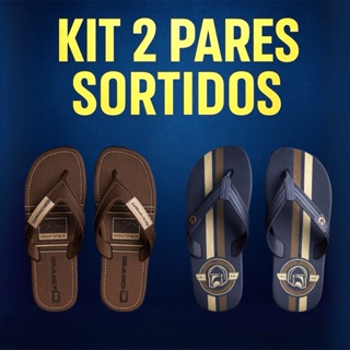 Kit 2 Chinelo Sandália Leve Confortável Masculino Resistente Antiderrapante Macio Ortopédico em Oferta na Shopee