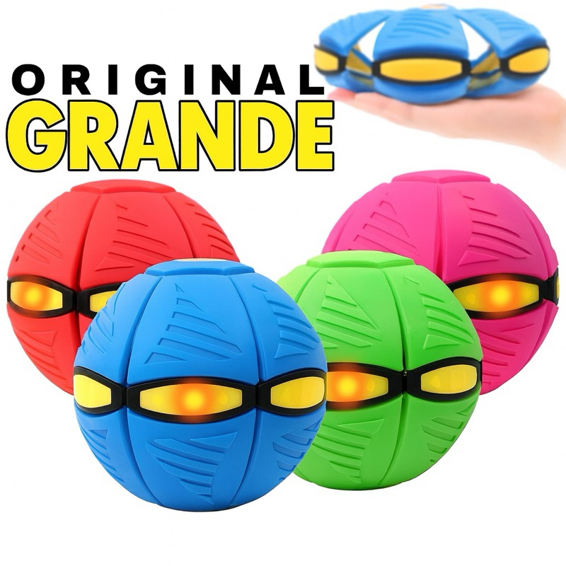 BOLA MÁGICA VOADORA MALUCA TAMANHO GRANDE ORIGINAL COM LED DISCO VOADOR FUTURISTA BRINQUEDO MENINO