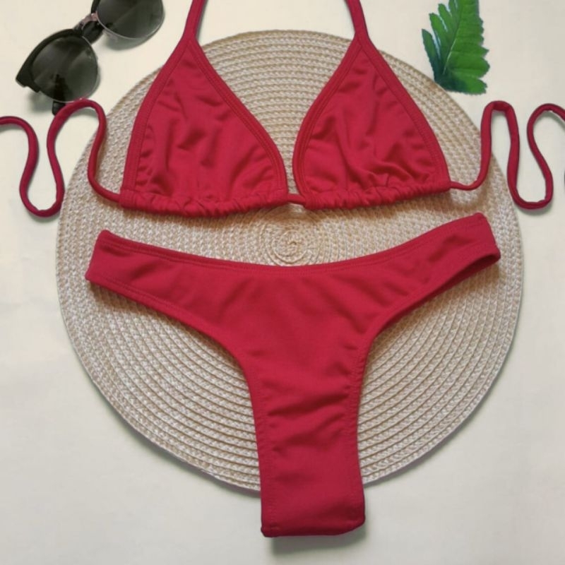 conjunto biquini cortininha asa delta fio dental em Oferta na Shopee