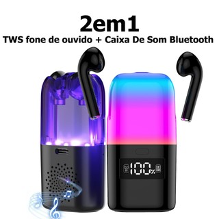 2 em 1 2025 novo TWS fone de ouvido + Caixa De Som Bluetooth PortátilCom Microfone MING S…