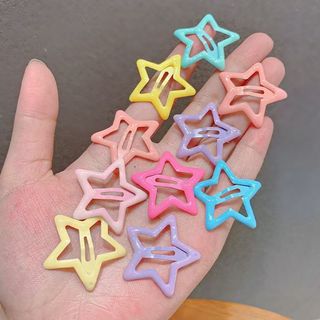 20pcs Grampos De Cabelo Fofos De Verão – Franja Lateral Colorida , Acessórios Da Moda Para Meninas