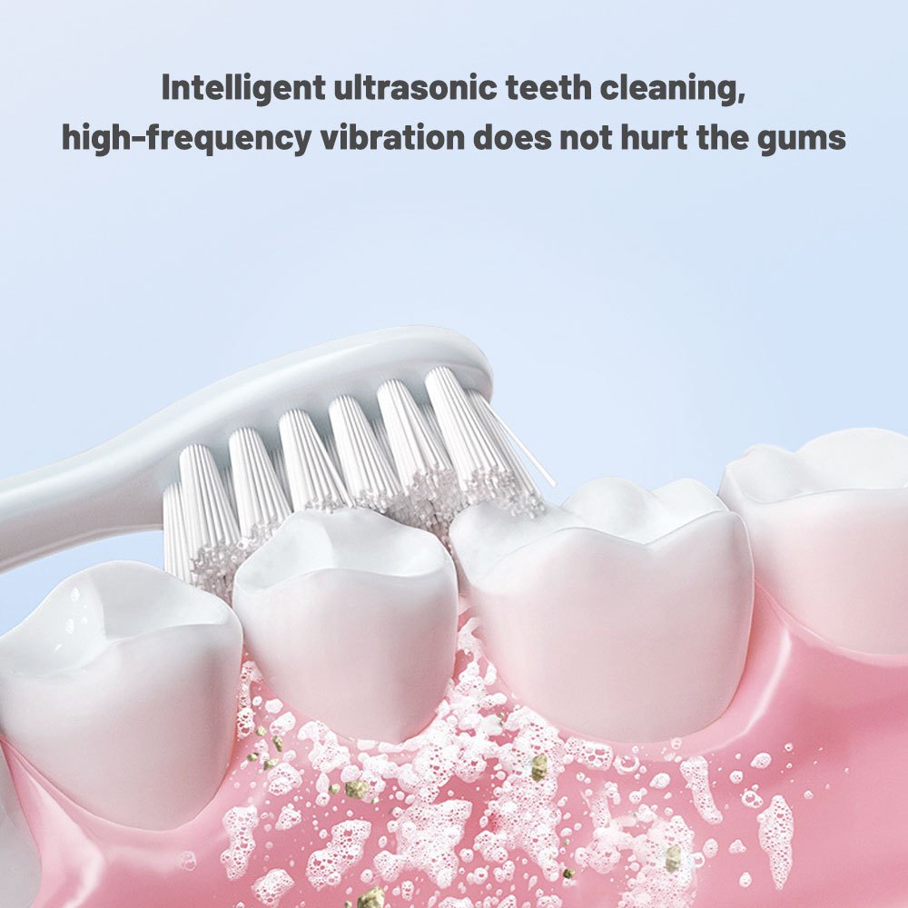 Escova Dental 2 em 1 Elétrica – 5 Modos Ajustáveis, 2 Cabeças