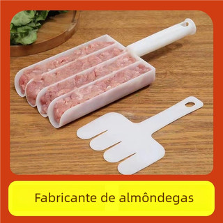 4 Linhas Conjunto Criativo de Máquina de Almôndegas de Plástico para Molde de Almôndegas de Carne de Peixe Frito
