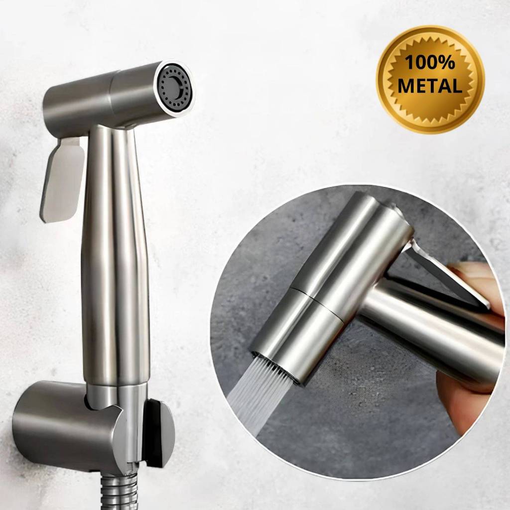 Ducha Higienica Para Banheiro 1.5m completa Luxo Metal inox nucleo da valvula