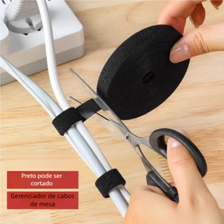 Ambiente limpo! Organizador de cabos dupla face 5m em Oferta na Shopee
