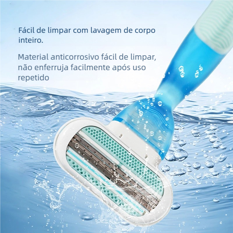 Lâminas Portáteis para Barbear Feminino - Compatível com Gillette, Remoção de Pêlos Suave