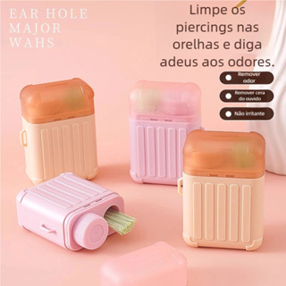 Limpador de Piercing + Fios de Limpeza para Orelhas - Conjunto Perfeito para Brincos, Casa e Viagem em Oferta na Shopee