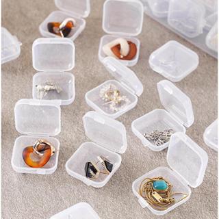 Conjunto de 50 Caixas Quadradas de Plástico - Transparentes para Organizar Acessórios Pequenos em Oferta na Shopee