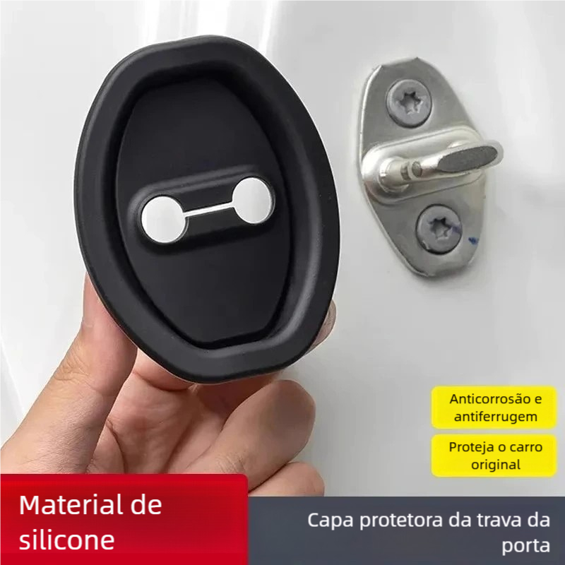 Kit Amortecedor de Fechadura Veicular 4 Peças - Borracha Protetor Anti Colisão em Oferta na Shopee