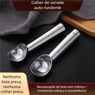 Colher Grande de Alumínio Profissional - Ideal para Sorvete e Bola de Açaí em Oferta na Shopee
