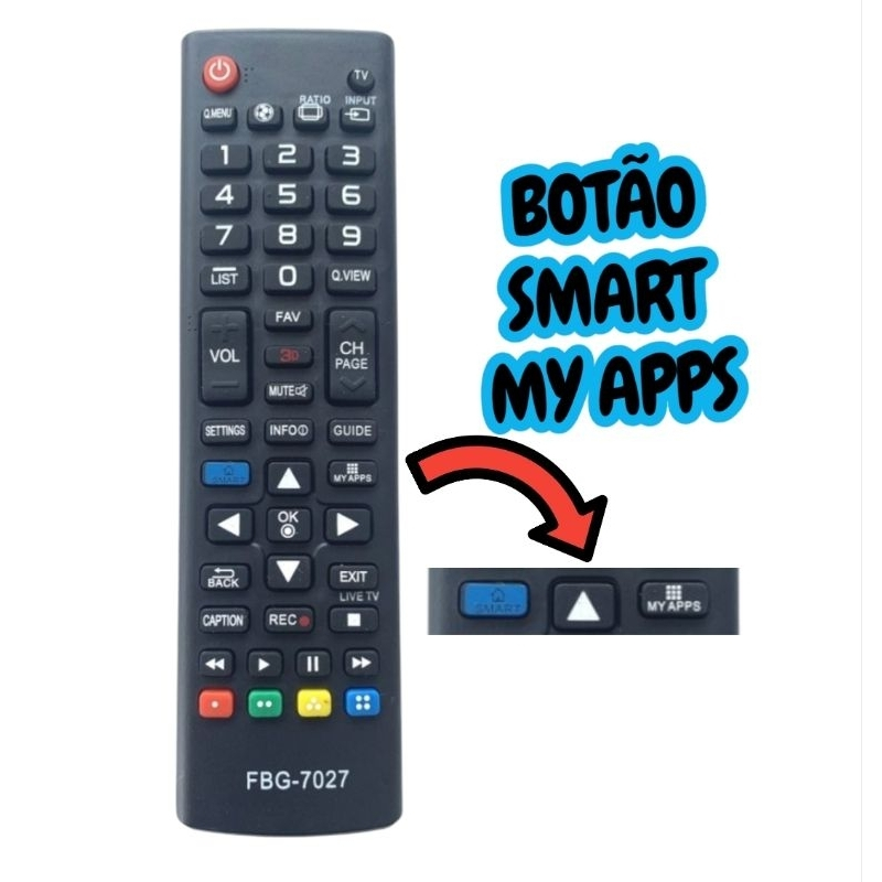 Controle Remoto Compativel Tv LG 32LB580B 39LB5800 FBG-7027