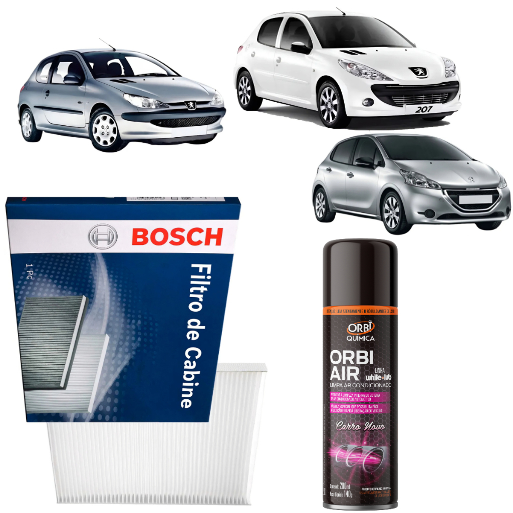 Filtro Ar Condicionado PEUGEOT 206 1.0 1.4 1.6  -  207 1.4 1.6  - 208 1.2 1.5 1.6  - HOGGAR + SPRAY