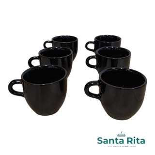 Kit 6 Canequinhas de porcelana 50 ml xícaras de café mordernas em Oferta na Shopee
