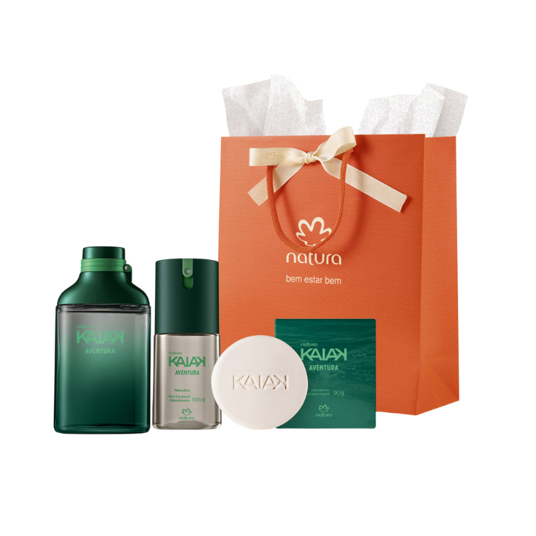 Kit Presente Natura Kaiak Aventura Perfume 100ml + Deo Corporal 100ml + Sabonete 90g em Oferta na Shopee