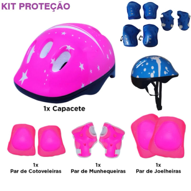 Kit de Proteção I Antil Esportes Radicais Azul Rosa — R$ 56,90 em Shopee