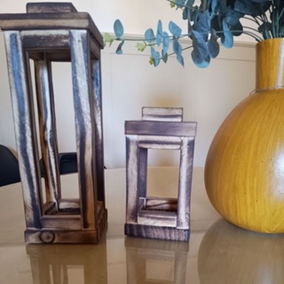 Kit 02 lanternas para velas e castiçais. em Oferta na Shopee