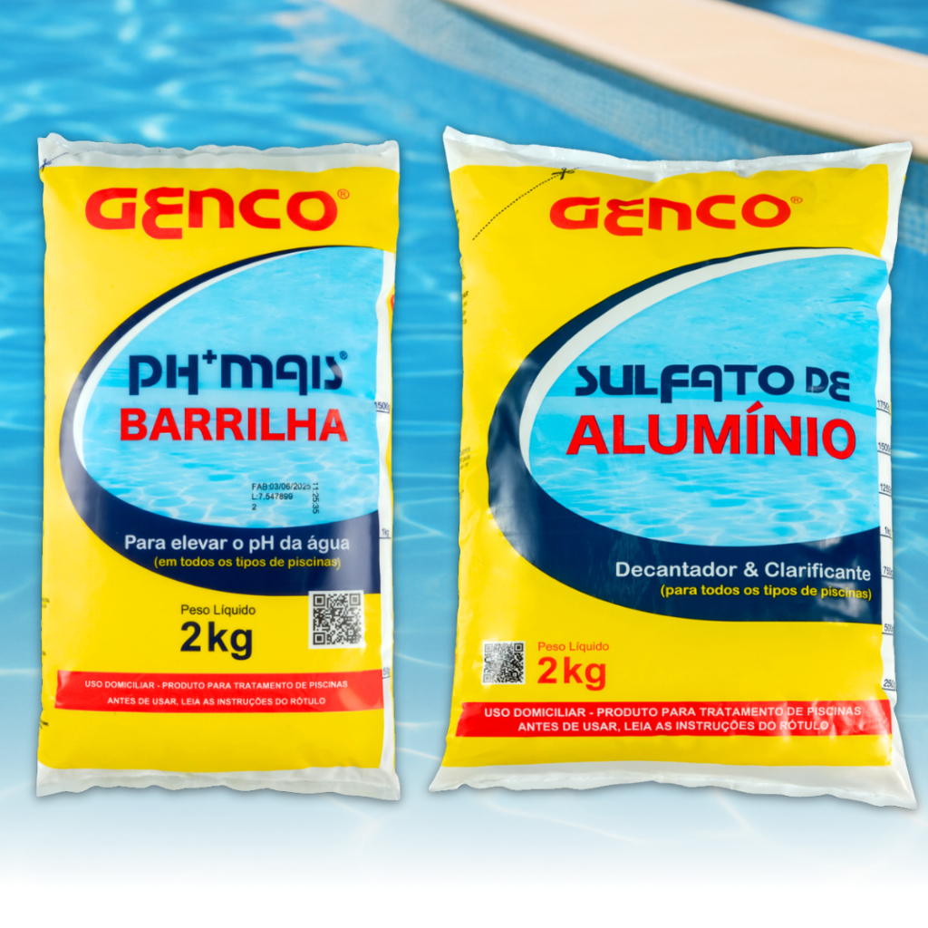 Kit Genco PH Mais Barrilha + Sulfato Alumínio 2kg Para Piscina em Oferta na Shopee