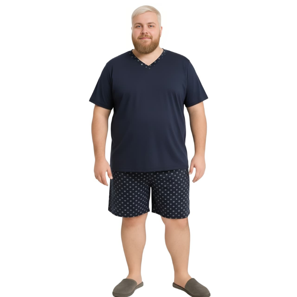 Pijama Homem Plus Size Conjunto Roupa De Dormir Verão