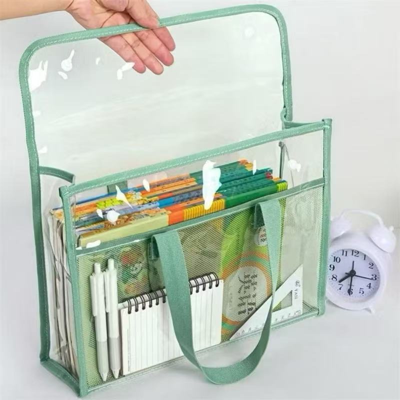 Bolsa transparente para documentos, bolsa de armazenamento impermeável para transporte