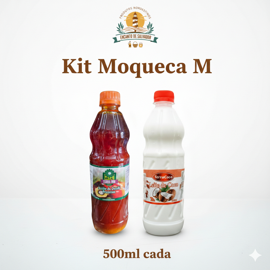 Azeite de dendê Terra Boa Premium + Leite de Coco Terra Coco - Kit moqueca M (500ml cada) - Direto de Valença - Bahia!