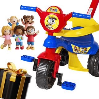 Carrinho de passeio infantil andador bebe didatico de empurrar com pedal haste proteção removivel