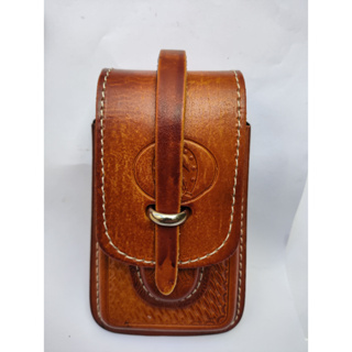 Bainha Canguru Celular e Canivete Couro Legítimo - Fecho Virola em Oferta na Shopee