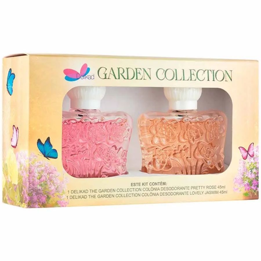 Kit Colônia Delikad The Garden Collection (Pretty Rose 45ml + Lovely Jasmim 45ml) - Lacrado