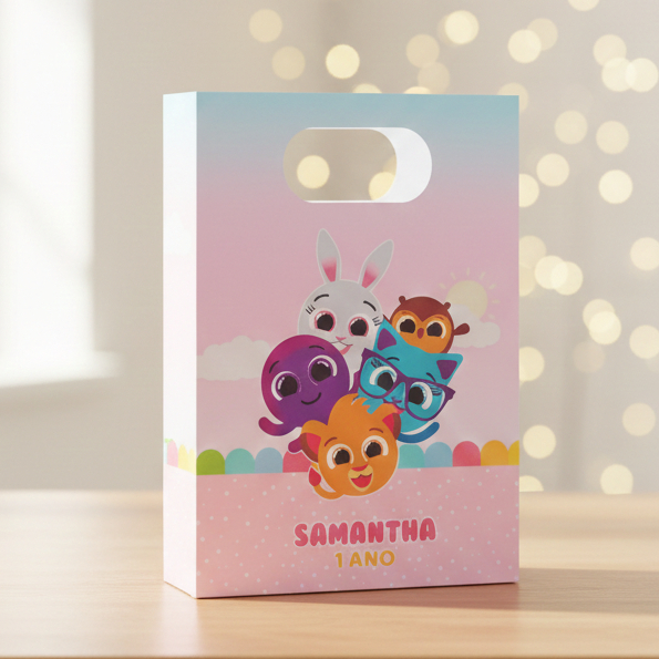 Sacolinha Personalizada Bolofofos | Kit Festa Aniversário Lembrancinhas Mimos | PEGUE E MONTE