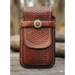 Bainha Celular Couro Legítimo 18x10cm - Fecho de Passador (Sem Botão) em Oferta na Shopee