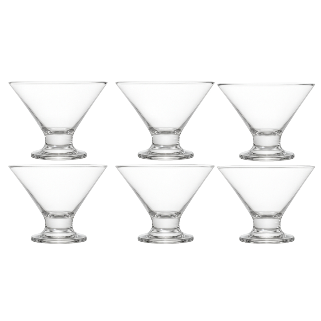 Jogo 6 Taças Para Sobremesa Festa 230ml Transparente Sofisticada